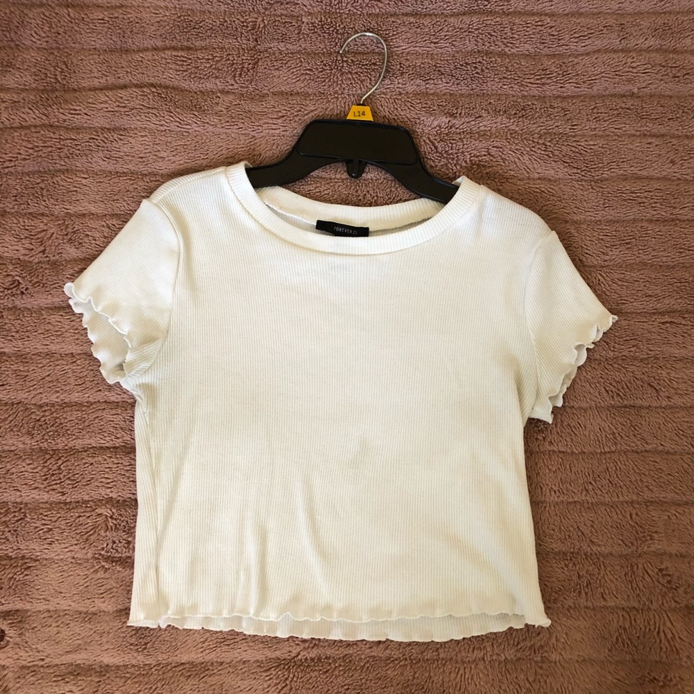 White cropped shirt